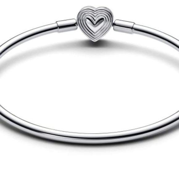 Pandora Radiating Heart Clasp Bangle Bracelet 593752c00 - Picture 2 of 4